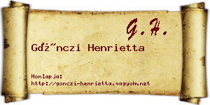 Gönczi Henrietta névjegykártya